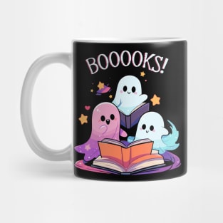 Halloween Teacher T-Shirt, Cute Ghost Book TShirt, Booooks Librarian Shirt, Bookworm Gift, Halloween Party Crewneck Mug